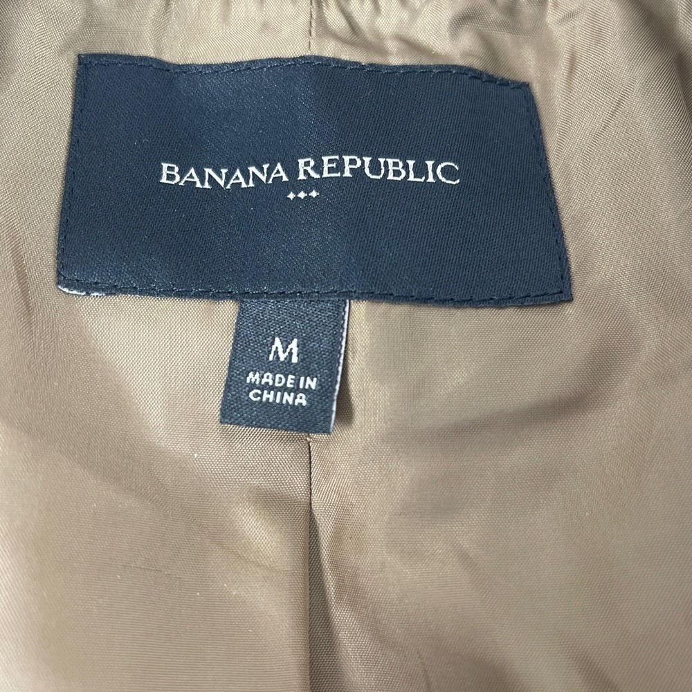 Banana Republic Bomber Jacket Mens M Brown Dark Acorn Vegan Suede 405308-00 - Picture 6 of 10